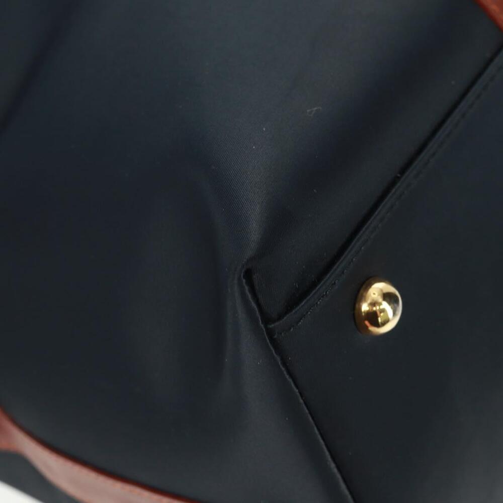 SAINT LAURENT Boston Bag Nylon Leather Navy Gold Auth bs31763 - Picture 15 of 16